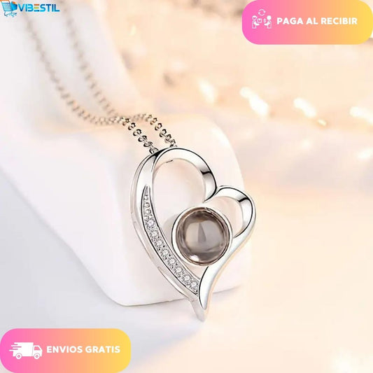 Collar Corazón Te Amo 100 Idiomas + Caja de 🎁