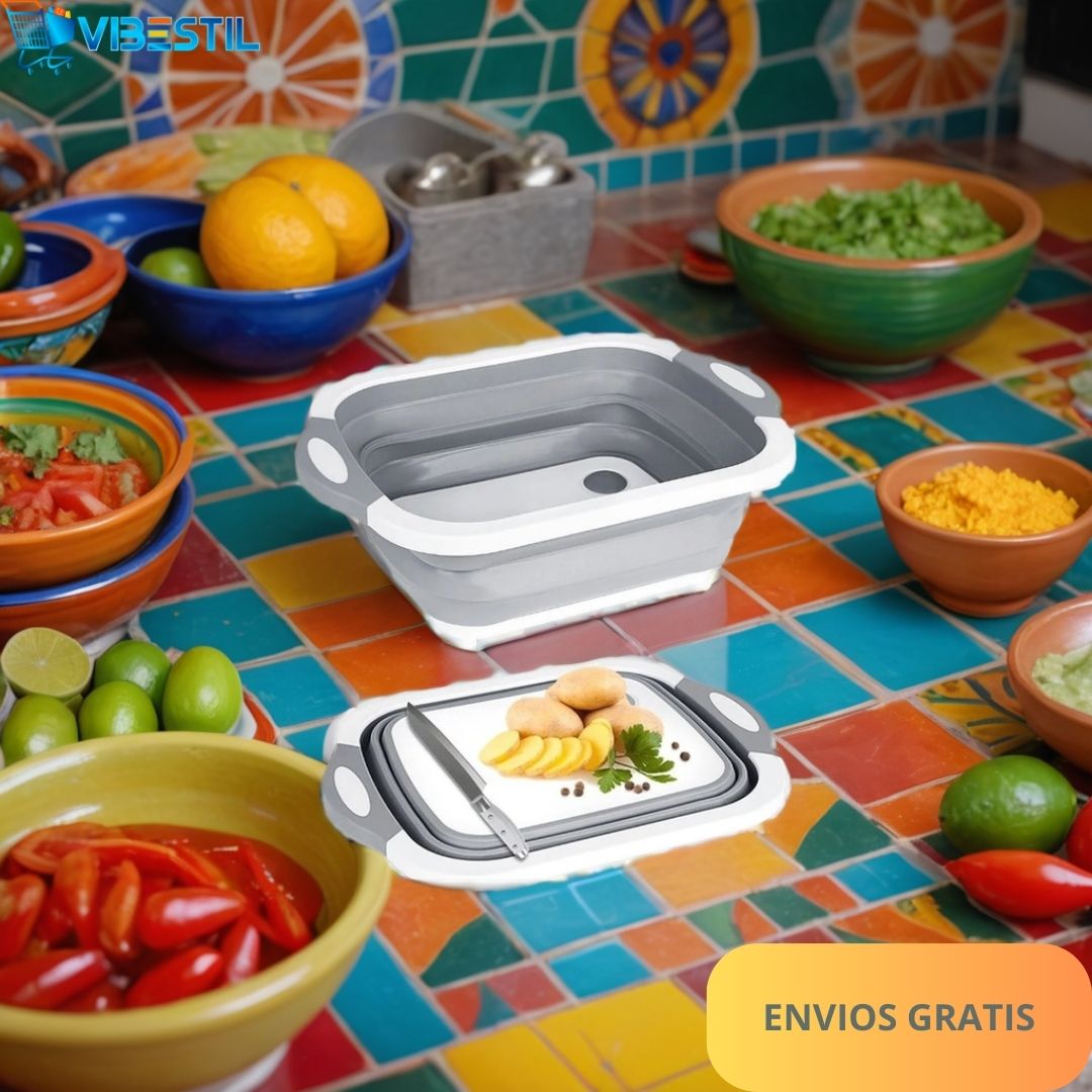 Tabla de Cocina Multifuncional Plegable +Mini Ebook Recetas de 🎁