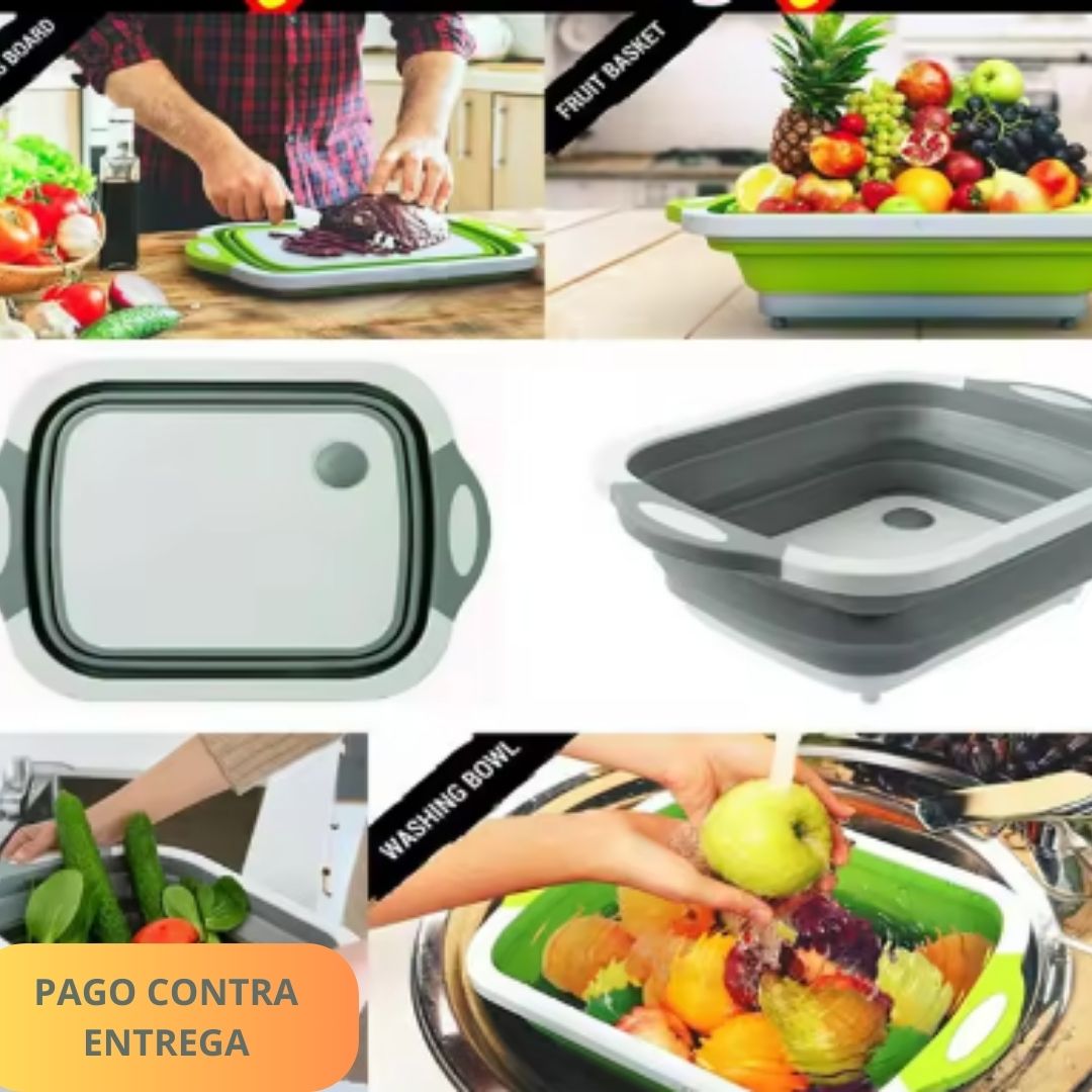 Tabla de Cocina Multifuncional Plegable +Mini Ebook Recetas de 🎁